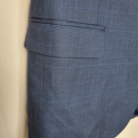 Nautica Men's Modern-Fit Bi-Stretch Blazer Jacket Blue Plaid NWT 42L - Picture 5 of 10